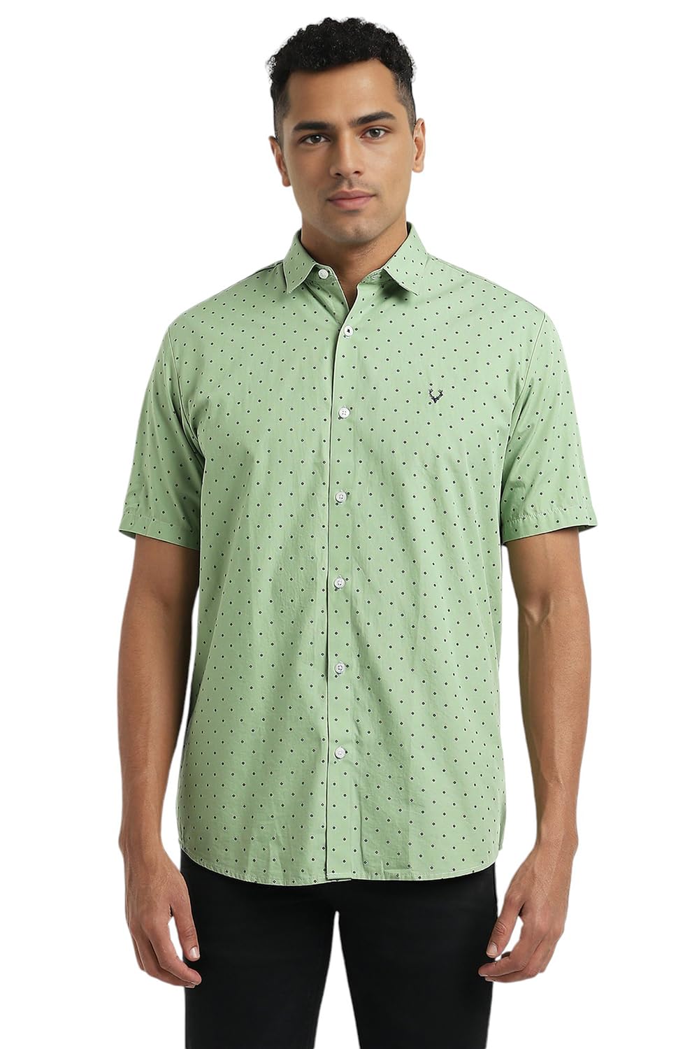 Allen Solly Men Regular Fit Printed Casual Short Sleeve Shirt