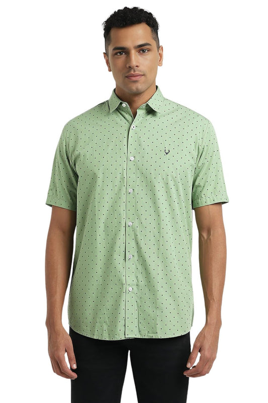 Allen Solly Men Regular Fit Printed Casual Short Sleeve Shirt