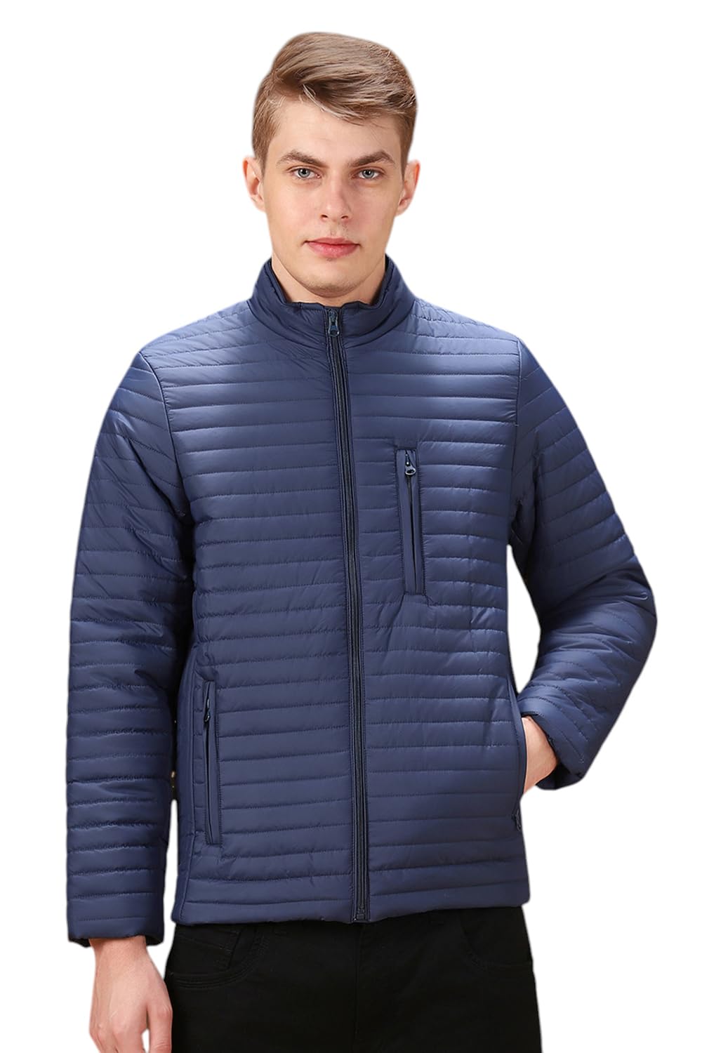 Dennis Lingo Men Solid Polyester Regular Fit Full Sleeves Puffer Jacket