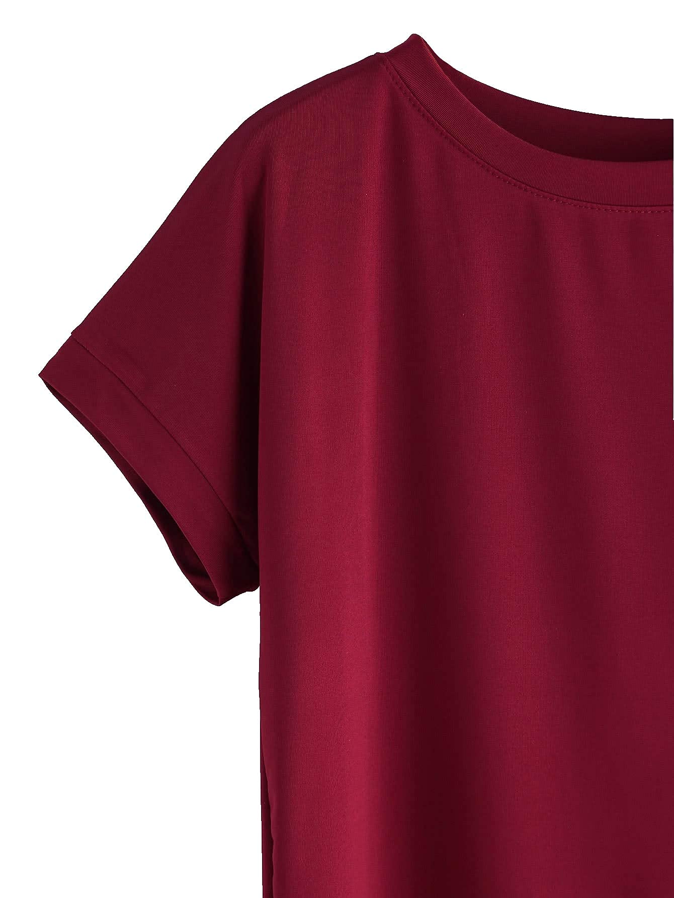 Fabricorn Womens Solid Regular Fit T-Shirt (GT01_UpDown4_P_Maroon