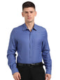 Turtle Men Giza Cotton Blue Self Design Slim Fit Ceremonial Shirt