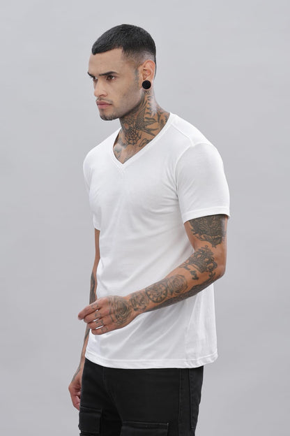 ADRO V-Neck T Shirt for Men, 100% Cotton Vneck Tshirt is Ideal for Casual wear, Workouts and Loungewear, Adding a Stylish Touch.