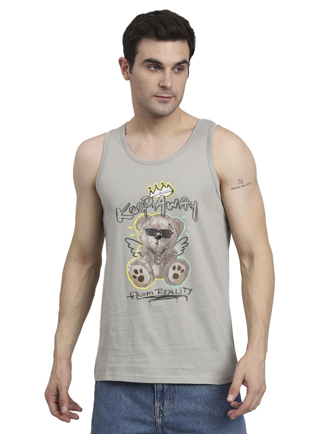 Peppyzone Mens Regular Fit Vest (TT-Teddy0610_Grey