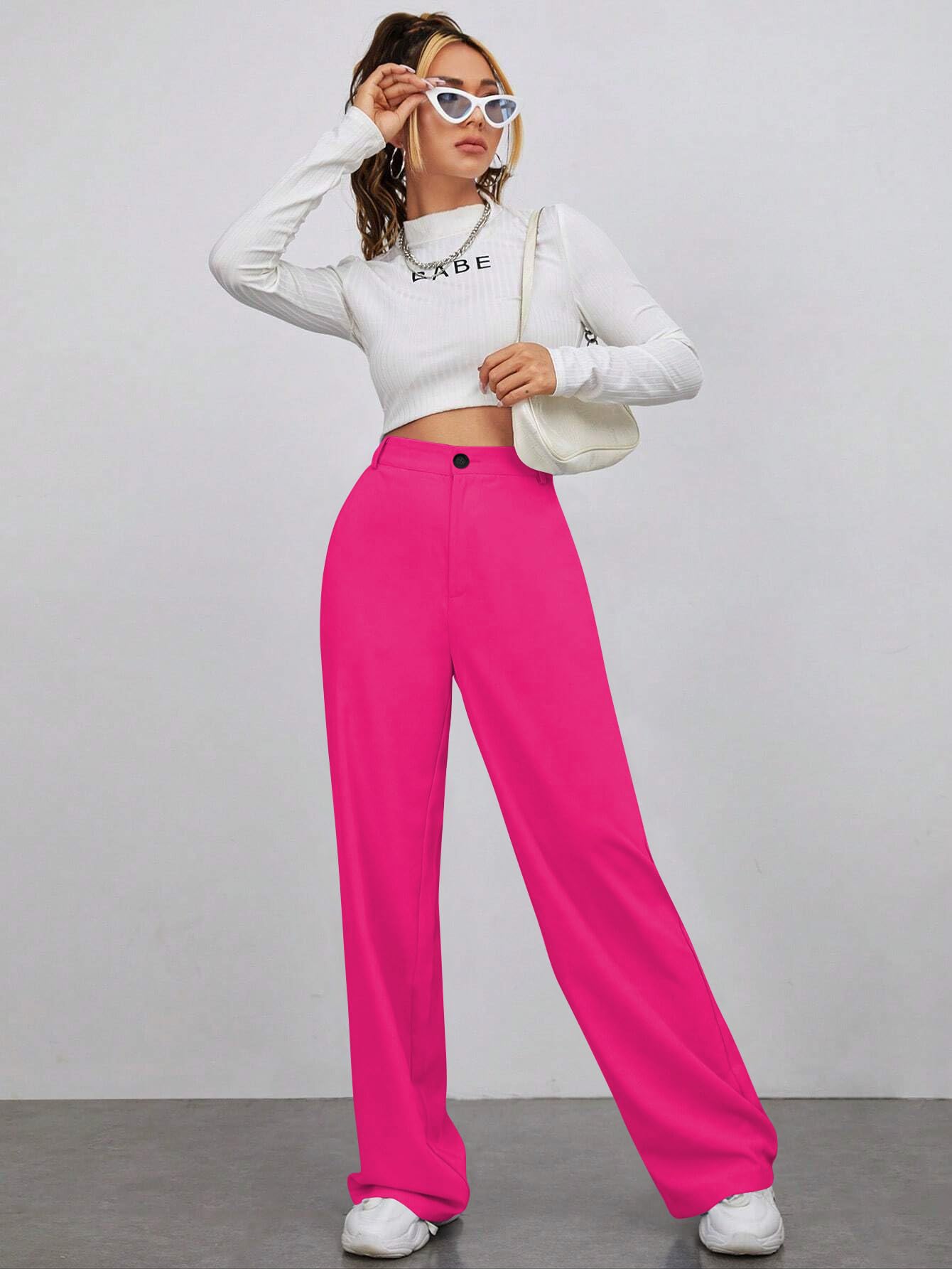 Toochki Trouser for Women | High Waist Trousers for Womens | Summer Track Pants | Casual Lycra Pant | Pink