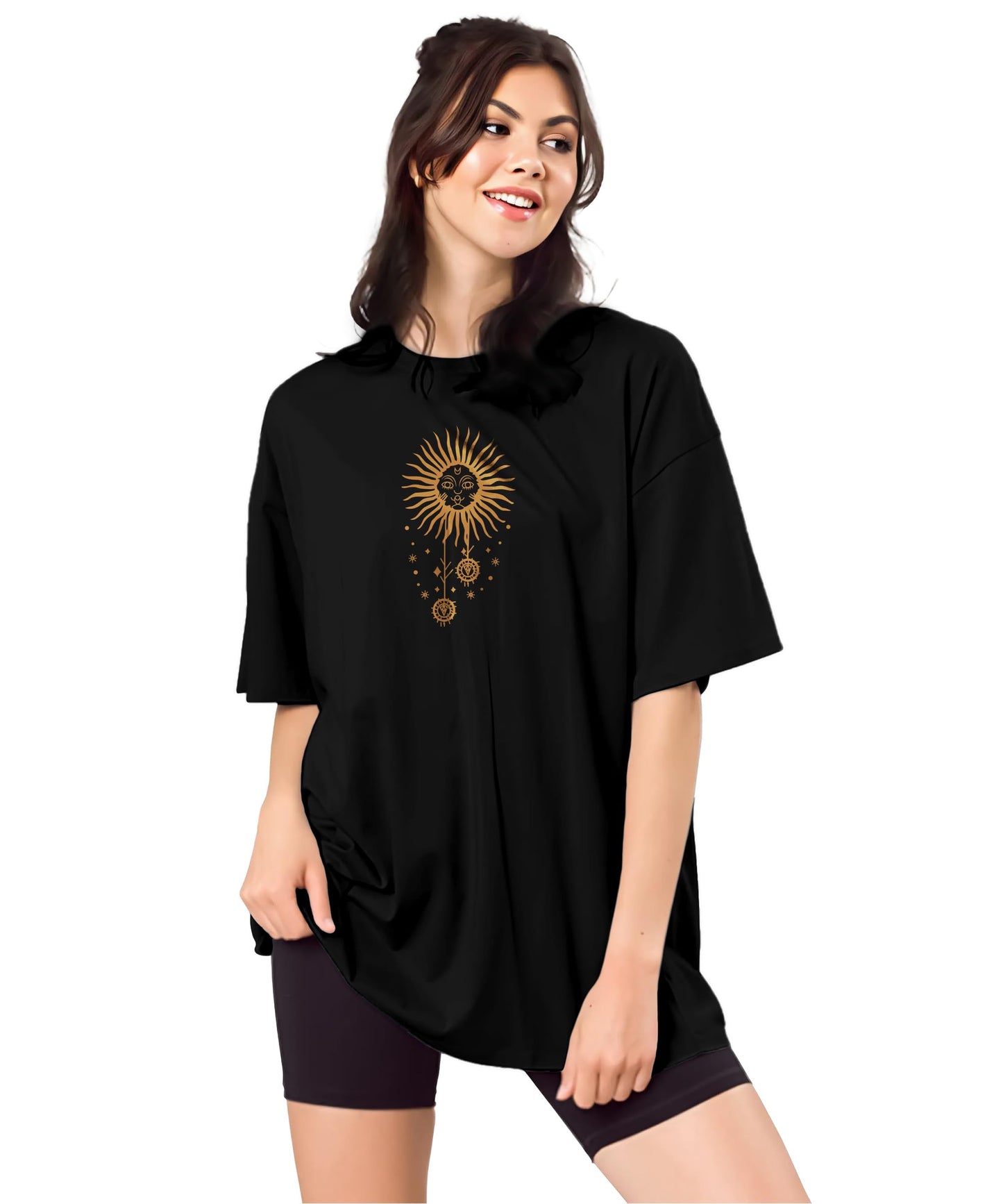 SHODOX Bio-Washed Anti Bacterial 100% Pure Cotton Womens Oversized Latest Aesthetic Premium Printed T-Shirt | Cozy Soft, Less Wr