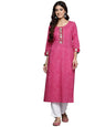 Libas WomenS Cotton Printed Straight Kurta (58123_Pink