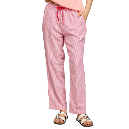 NYKD (NYS141 Striped Pure Cotton Pyjama Sleepwear Pants for Women | Relaxed Fit with Non-Slip Elasticated Waistband, Adjustable