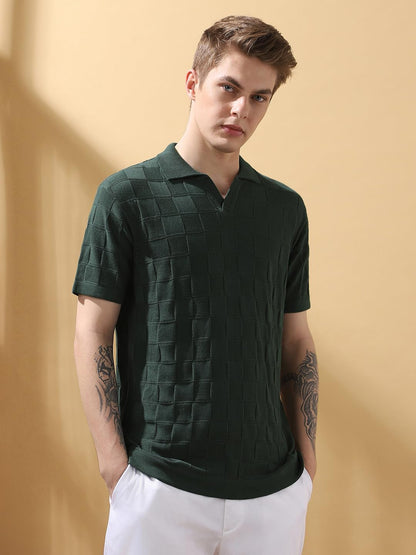 Dennis Lingo Men Regular Fit Green Half-Sleeves Cotton T-Shirts.
