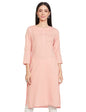 W for Woman Women's Cotton Straight Fit Straight Round Neck Solid Kurta