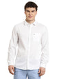 Turtle Men Slim Fit Dobby Pure Cotton White Casual Shirt