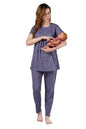 Fabme WomenS Purple Maternity Top And Pyjama Set