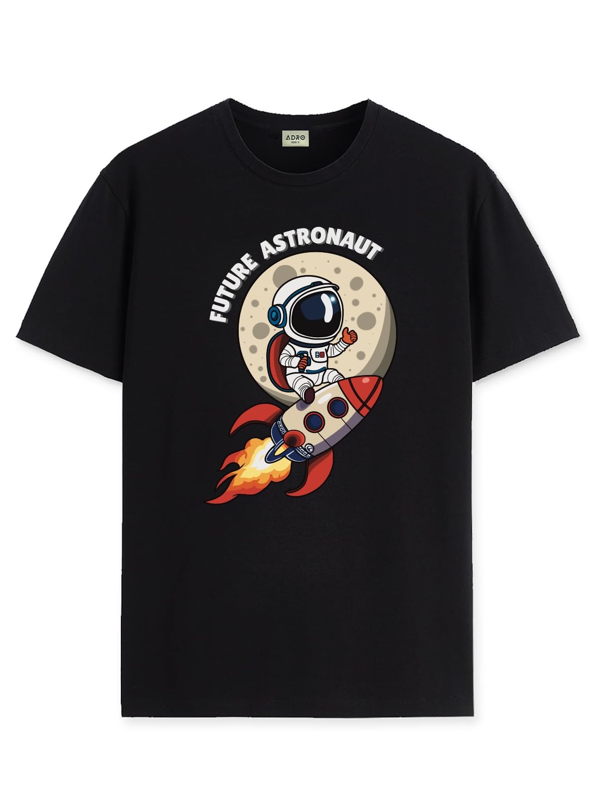 ADRO T Shirts for Boys & Girls | Astronaut Printed T-Shirt | Ages 3-14 | 100% Cotton Round Neck Tshirt for Boys |KRN-L2-ASTRO-BL