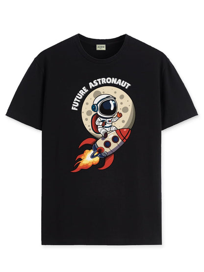 ADRO T Shirts for Boys & Girls | Astronaut Printed T-Shirt | Ages 3-14 | 100% Cotton Round Neck Tshirt for Boys |KRN-L2-ASTRO-BL