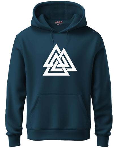 ADRO Men's Cotton Neck Hooded Sweatshirt (H21-M-TKT-SB_Teal)