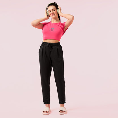 Enamor E407 Womens Pleated Pull-On Pant - Relaxed Fit, Mid Rise, Regular Length