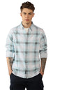 Dennis Lingo MenS| Blue| Full Sleeve| Spread Collar| Checkered| Regular Fit| Casual Shirt