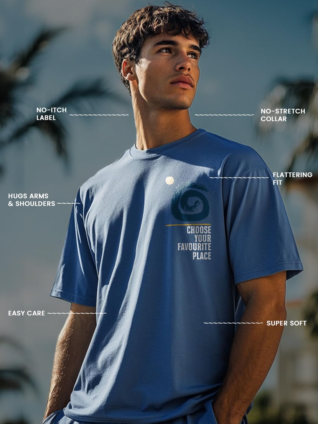 Nobero MenS Graphic Print Regular Fit T-Shirt (1M-Twts-C1042-Ag_Adventure Begins-Marine
