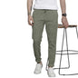 The Indian Garage Co Men Slim Fit Solid Mid-Rise Jogger Trousers Olive