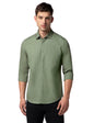 FYLTR Mens Solid 100% Cotton Casual Full Sleeves Shirt with Pocket Rifle Green