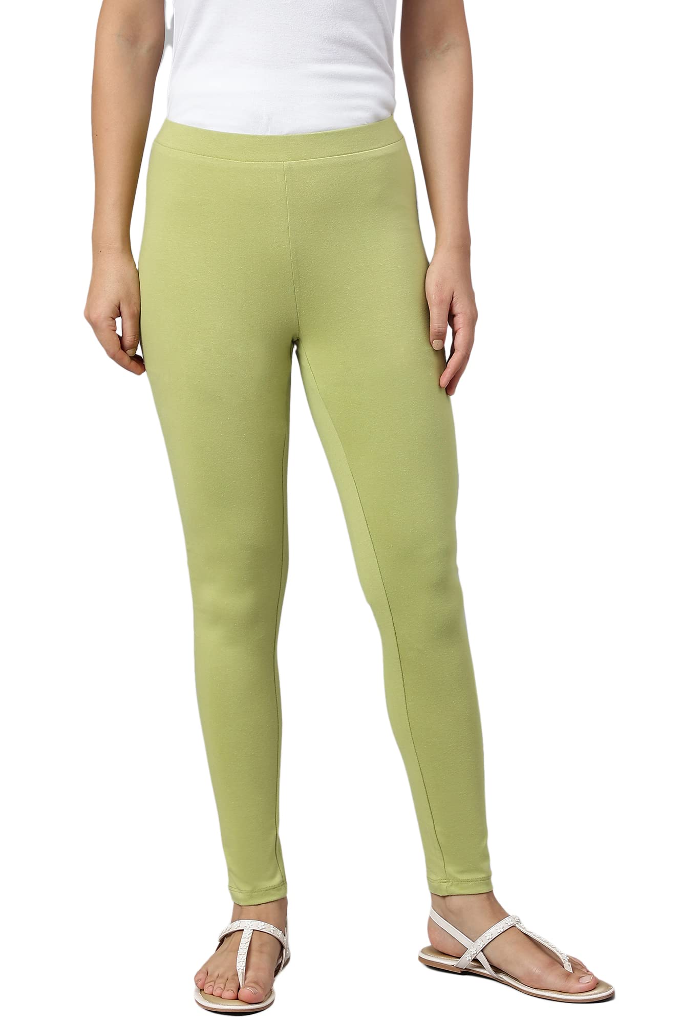 W for Woman Pistachio Green Cotton Jersy Tights