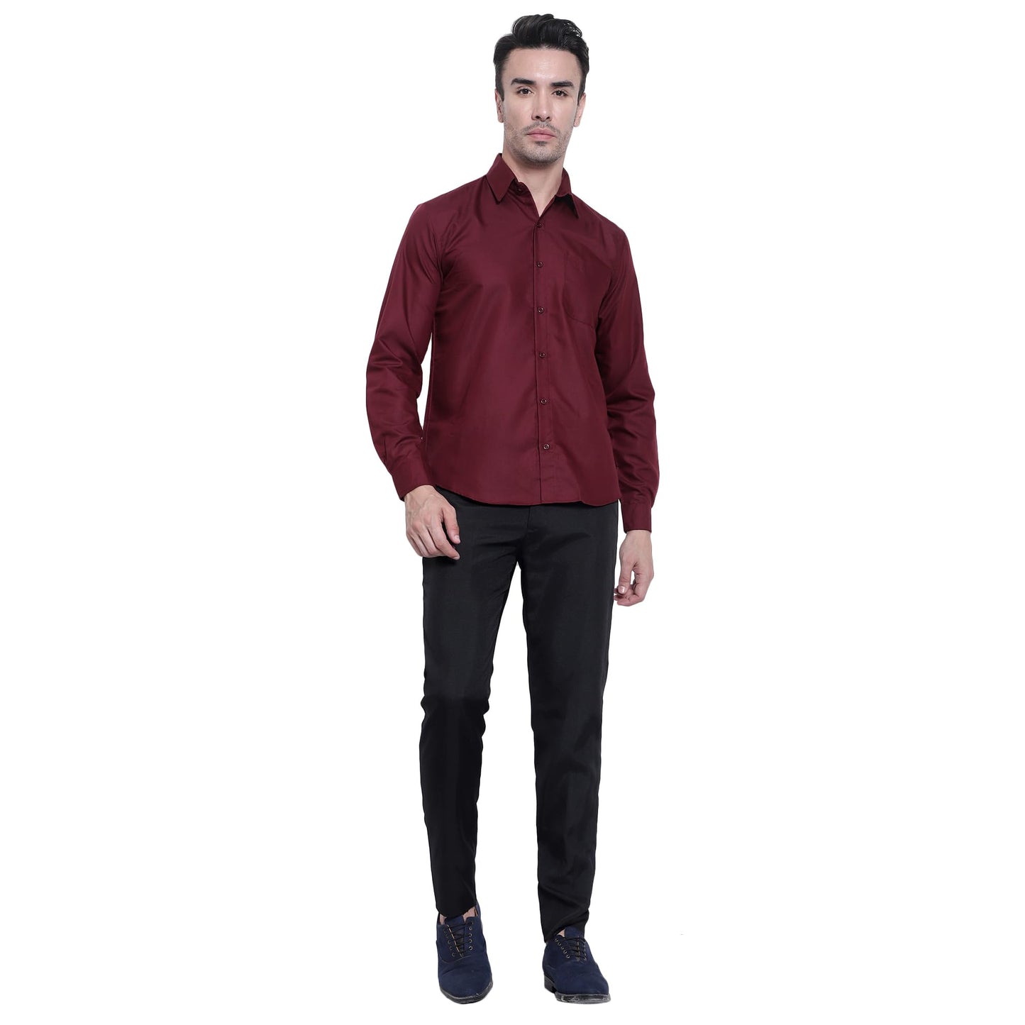 Tee Projekt Premium Plain Cotton Shirt for Men | Cotton Shirt | Casual Shirt | Solid Shirt | Full Sleeves | Formal Shirt (SFA-ST