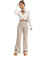 Tee Projekt Trousers for Women | Womens High-Waisted Pant | Women Trousers Pants Beige