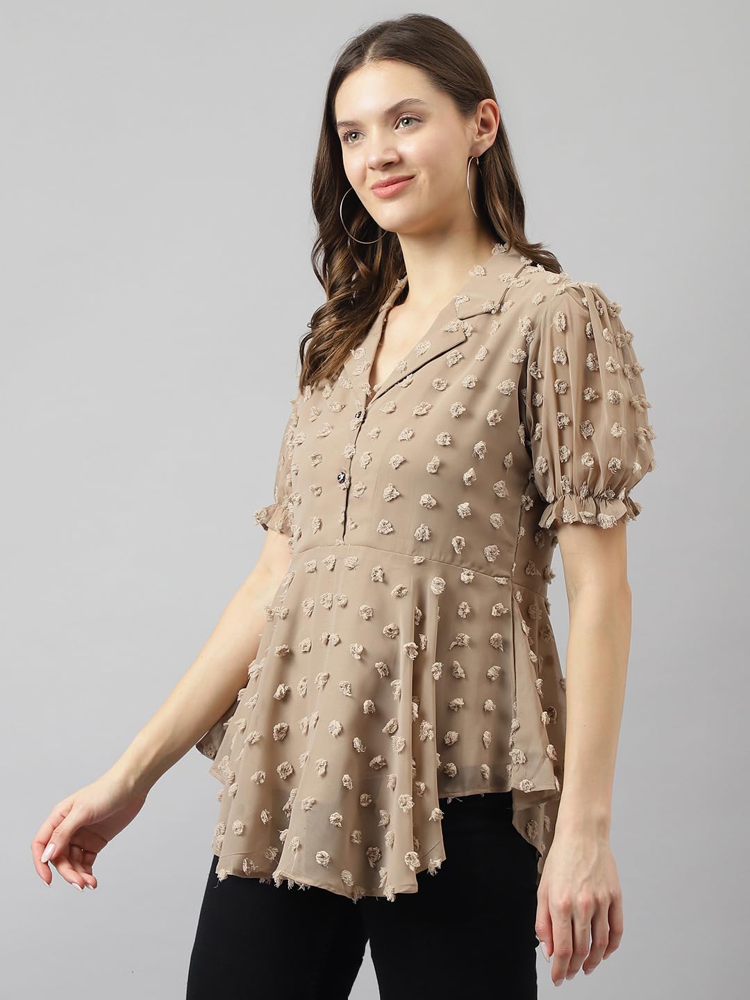 TOOCHKI Womens Regular Fit Shirt (TOOCHKI123-TP_Beige
