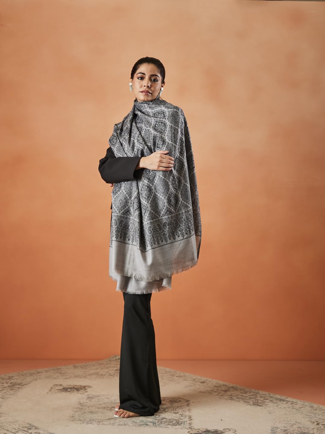 Pashmoda Women Shabnam Kashmiri Jamawar Woven Shawl (Size: 101X203 CM)