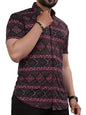 Lookmark MenS Stylish Lycra Blend Half Sleeve Shirt With Spread Collar - Featuring Trendy Prints For Casual Wear (Az-Lm-Og-Shir