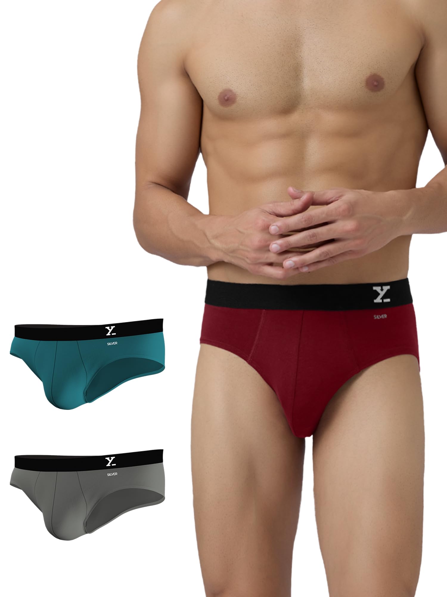 XYXX Mens Aero Silver Cotton Underwear for Men, Anti-Odour Silver Tech, Lasting Freshness, Moisture Absorbent Pack of 3 (XXL; Da