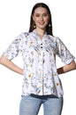 Dhruvi Trendz WomenS Floral Printed Regular Fit Tops (Dt-W1663_White