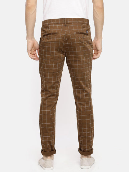 The Indian Garage Co Men Slim Fit Checked Mid-Rise Chinos