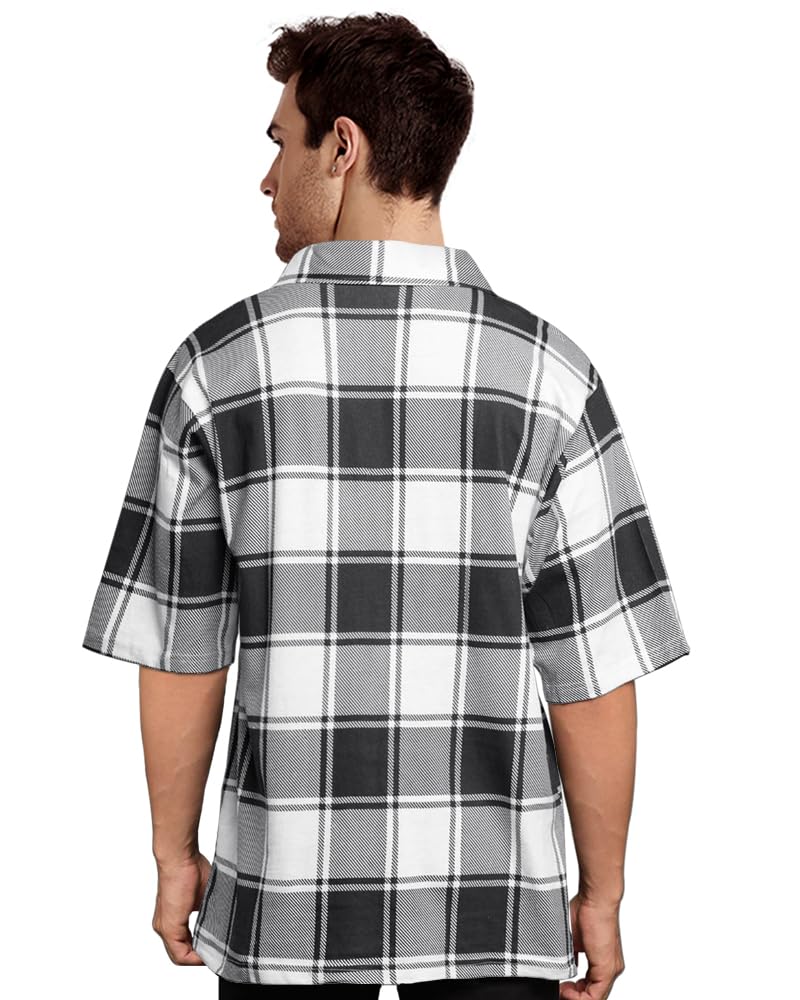 Nobel Monk MenS Checkered Casual Shirt |Half Sleeve | Loose Fit |Stylish Shirt For Men Maroon