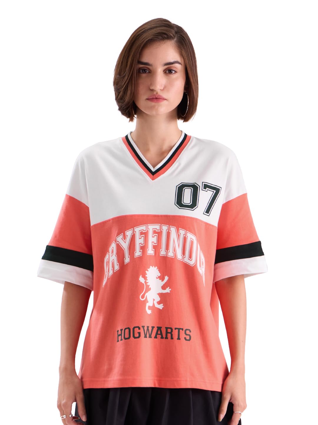 The Souled Store Official Harry Potter: House GryffindorWomen Oversized T-Shirts Oversized T Shirts for Women T-Shirt Girls Cott