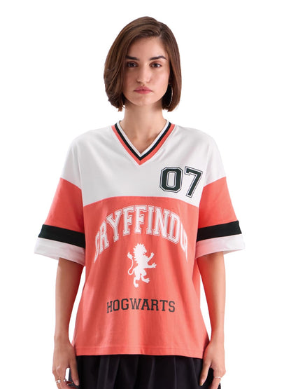 The Souled Store Official Harry Potter: House GryffindorWomen Oversized T-Shirts Oversized T Shirts for Women T-Shirt Girls Cott