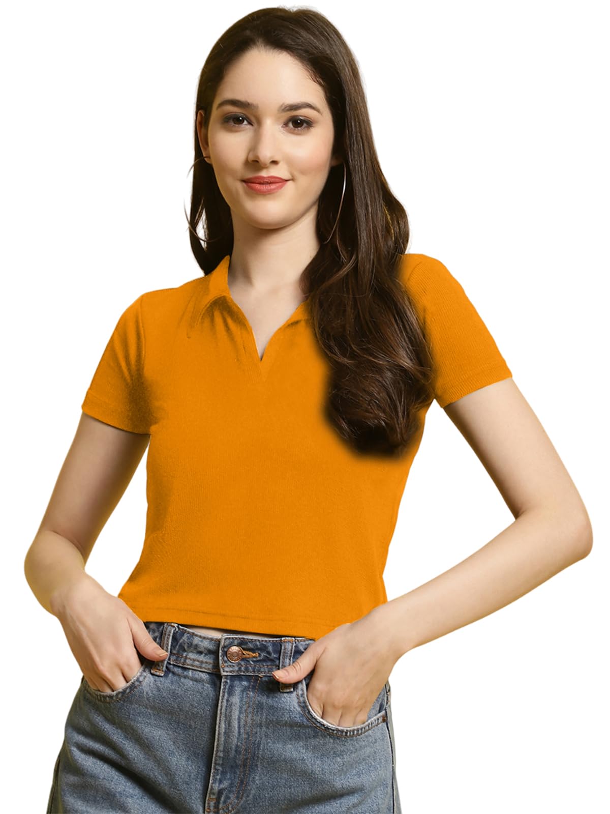 Tee Projekt Solid Stylish Casual Slim Fit Top & Tunic for Women & Girls ll College Top & T-Shirt for Women