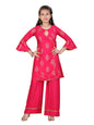 Aarika Girls Rani Colour Cotton Kurti Palazzo Set
