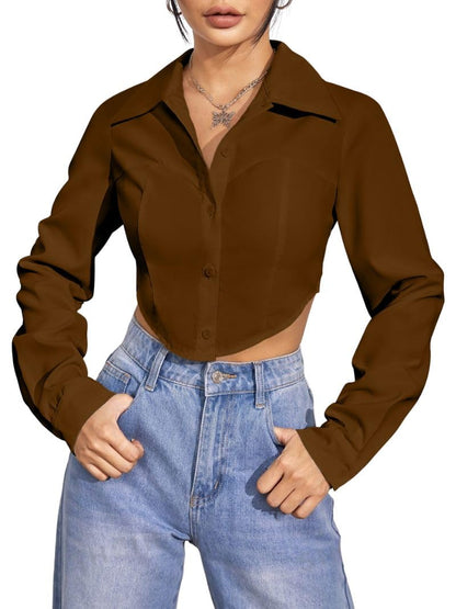 Greciilooks WomenS Regular Fit Western Shirt (Gl-W1915_Brown