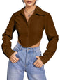 Greciilooks WomenS Regular Fit Western Shirt (Gl-W1915_Brown