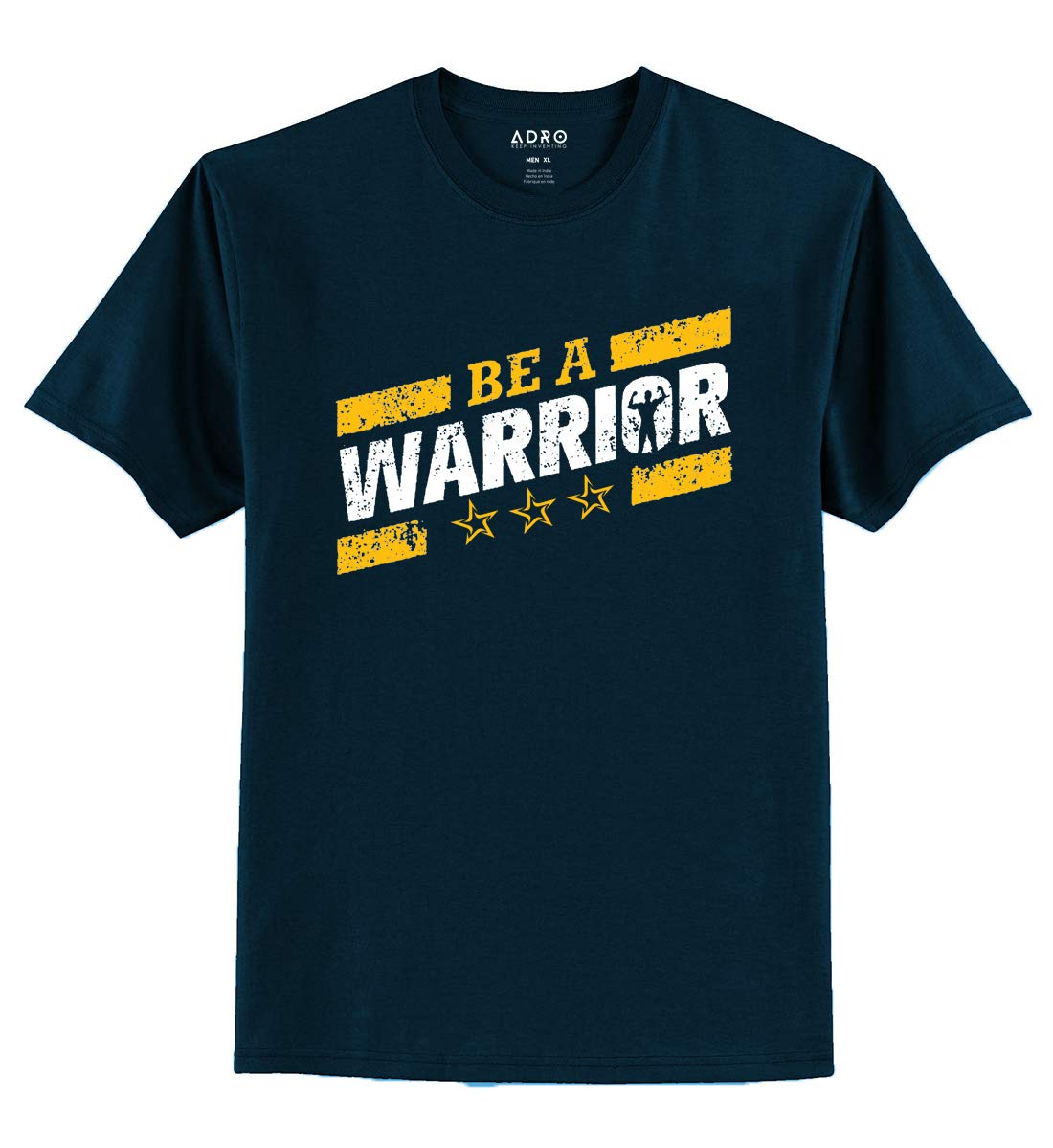 ADRO Be A Warrior Design Printed T-Shirt for Men (RNR-S36-WAR-SB_Teal)
