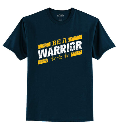 ADRO Be A Warrior Design Printed T-Shirt for Men (RNR-S36-WAR-SB_Teal)