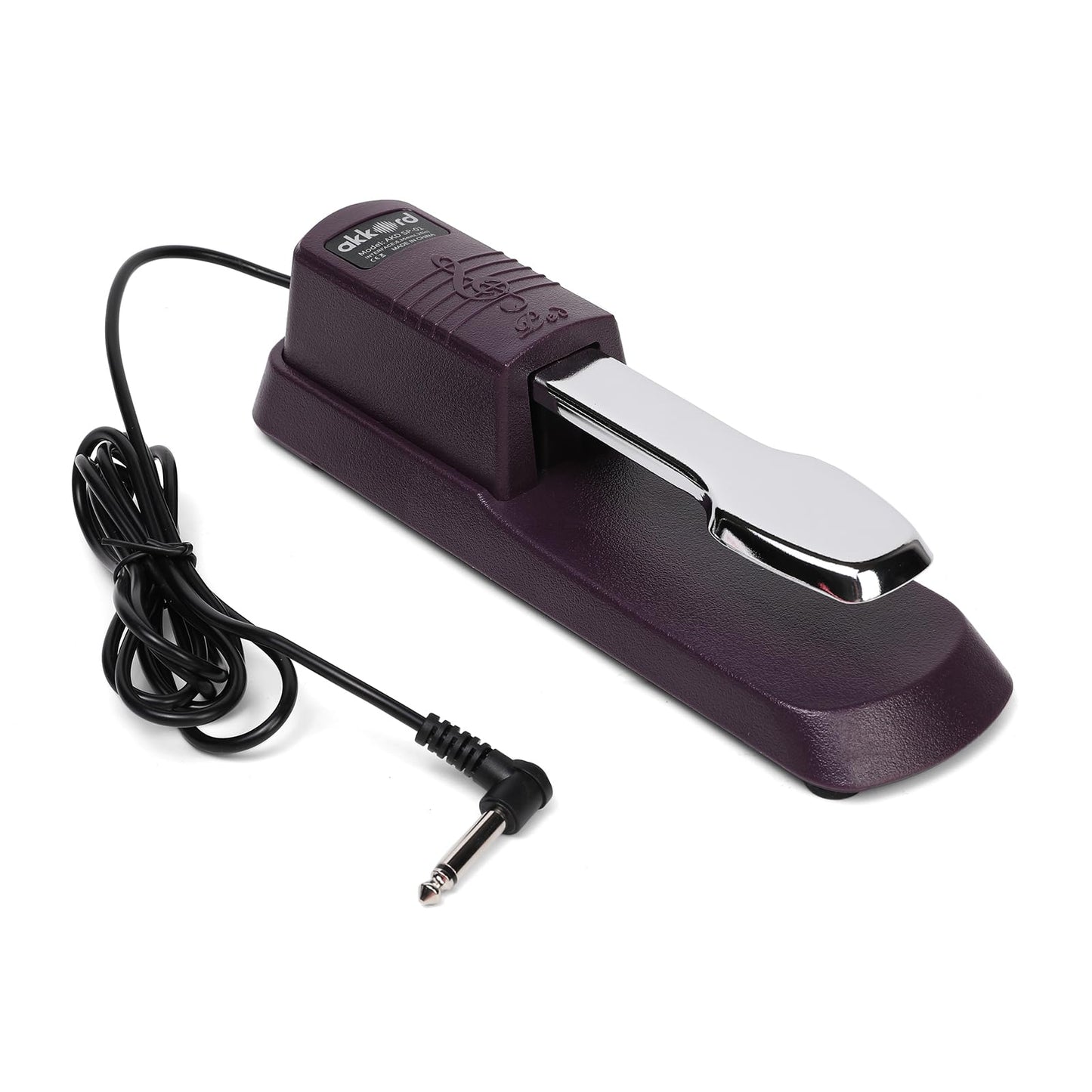 Akkord AKD SP-01 Sustain Pedal for Digital Piano, Electronic Keyboard, MIDI Synthesizer with Polarity Switch and Anti-Slip Pad-