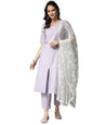 Stylum Women's Solid Cotton Blend Straight Kurta Pant Dupatta Set (KPDXLAVENDERNUV_Lavender)