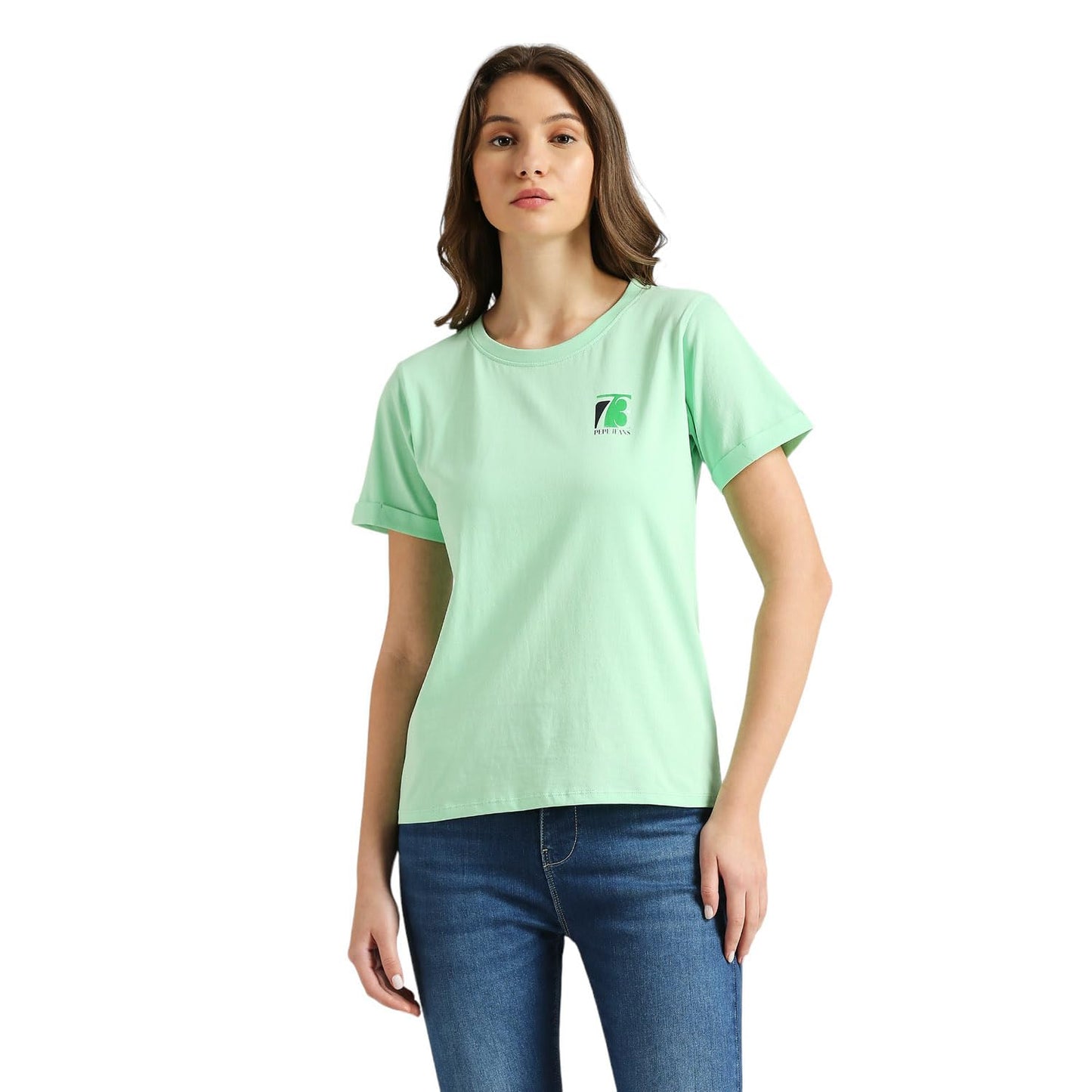 Pepe Jeans WomenS Regular Fit T-Shirt (Pl505919_Acid Menta Green