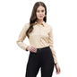 Style Quotient Women Self Design Beige Polycotton Formal Shirt