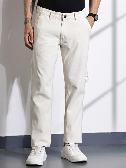 Thomas Scott Loose Fit Beige Clean Look Jeans for Mens