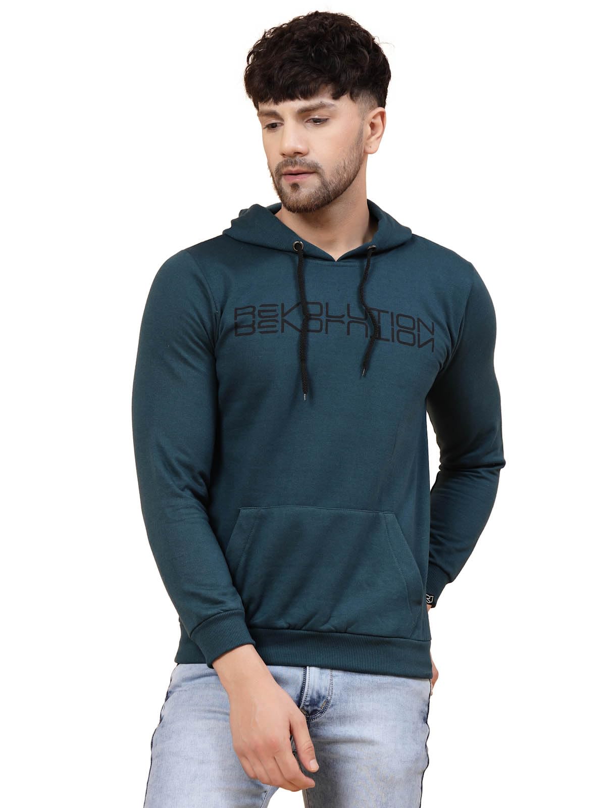 Rigo Cotton Fleece Casual Wear Printed Round Neck Sweatshirt for Men | Full Sleeves Regular Fit Sweatshirt for Men | Pullover Ho