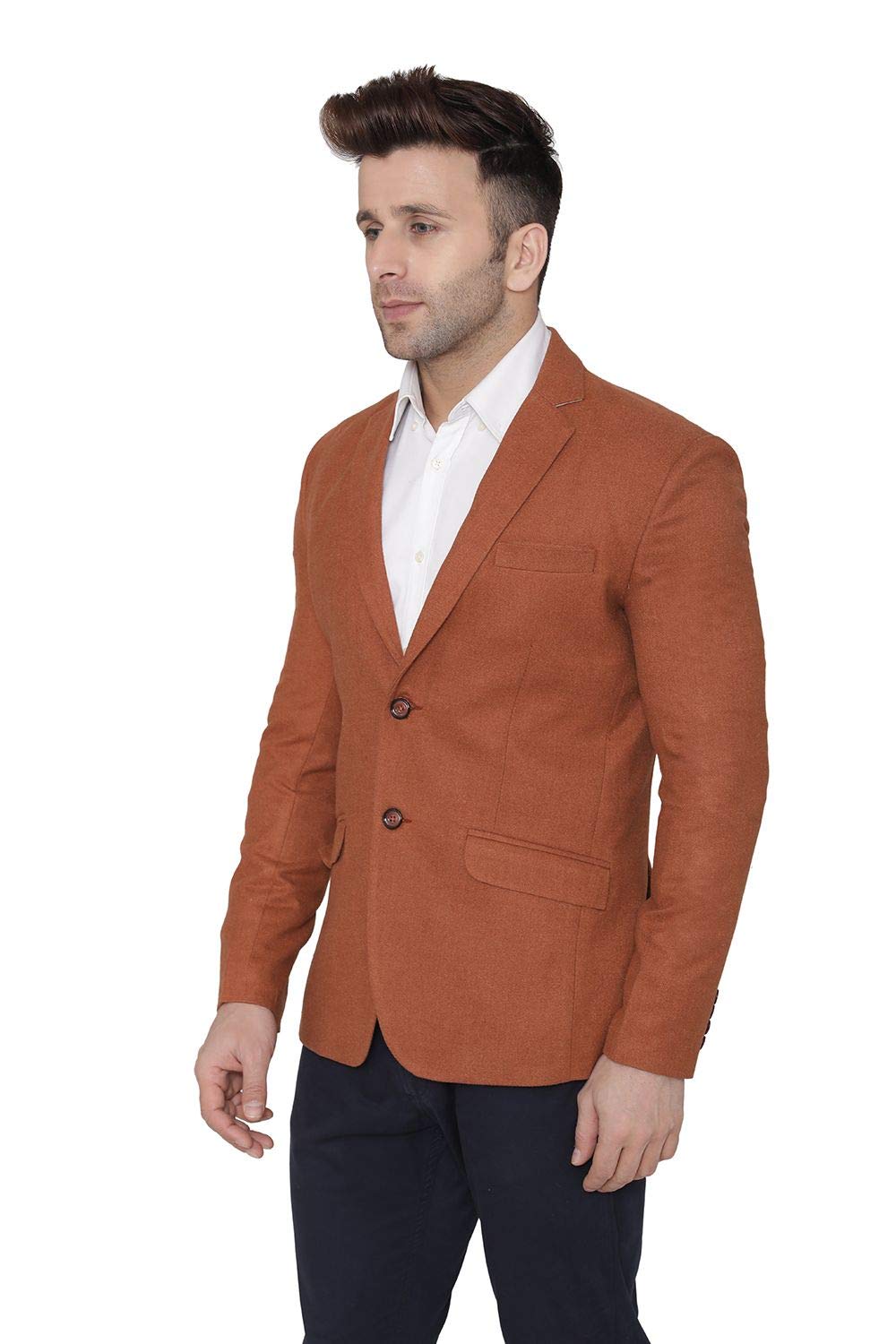WINTAGE Mens Tweed Wool Casual and Festive Blazer Coat Jacket:Red,X-Large