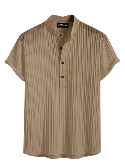Deelmo MenS Regular Fit Solid Pattern Polyester Blend Shirt With Spread Collar Half Sleeve And Standard Length | Shirt For Man