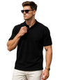 Veirdo Mens Cotton Short Sleeve Regular Fit Plain Solid Classic Polo Collar T-Shirt